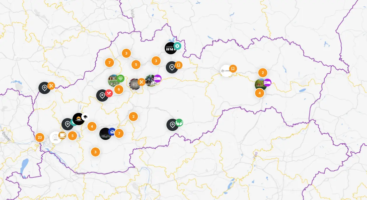 Bitcoin mapa Slovenska na dvadsatjeden.org